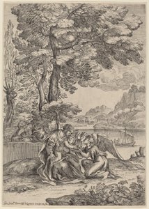 O descanso na fuga para o Egito de Giovanni Francesco Grimaldi
