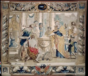 Dido sacrifica a Juno, a deusa do casamento, 1679. de Giovanni Francesco Romanelli