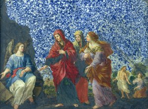 As mulheres sagradas no túmulo (óleo em mármore) de Giovanni Francesco Romanelli
