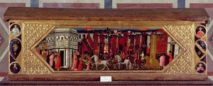 Cassone decorada com uma cena do Palio de S. Giovanni (tempera no painel)
