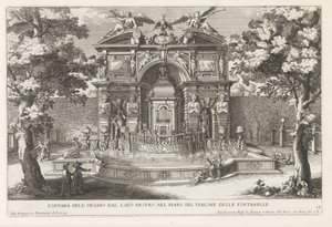 Fontein met hydraulisch orgel in de tuinen van de Villa d