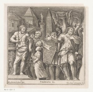 Grupo de figuras e dois elefantes numa cidade de Giovanni Francesco Venturini