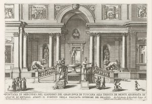 Loggia en tuin van de Villa Medici te Rome
Fontana di Mercurio nel giardino del gran duca di Toscana alla Trinita de Monti (...) (título sobre o objecto)
Le fontane ne palazzi e ne giardini di Roma (título da série)
Fonteinen in de paleizen en tuinen va de Giovanni Francesco Venturini