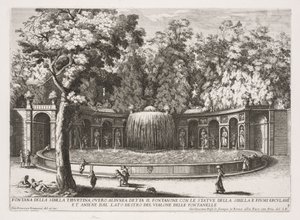 As Fontes de Roma, Livro IV, placa 7: Fonte da Sibila Tiburtina (Fontana della Sibilla Tiburtina) de Giovanni Francesco Venturini