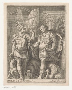 Dois soldados numa cidade de Giovanni Francesco Venturini