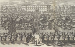 Vista do Palácio do Chão do Jardim com as suas Fontes..., 1691 ou depois. de Giovanni Francesco Venturini