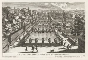 Visvijvers in de tuinen van de Villa d