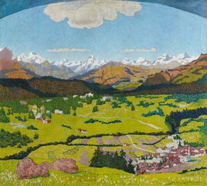 Panorama de Flims. Tríptico, painel central, 1904.