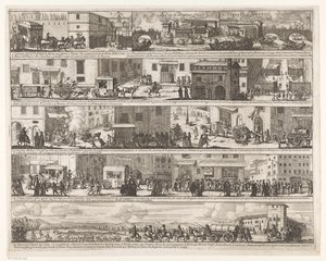 Mario Chigi chega a Roma onde reina a peste
A peste em Roma 1656-1657 (título da série) de Giovanni Giacomo de
