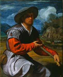 Pastor com Flauta, c.1525 (óleo sobre tela) de Giovanni Girolamo Savoldo