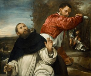 A Morte de São Pedro Mártir, 153035. de Giovanni Girolamo Savoldo