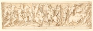 Ataque aos alemães (LXIII); seus chefes são capturados (parcialmente restaurados na coluna; LXIV) de Giovanni Guerra
