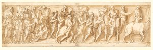 Romanos em marcha (XXXVI); Marco Aurélio, Pompeu e um assistente assistem à marcha (XXXVII); uma parada na marcha (XXXVIII)
