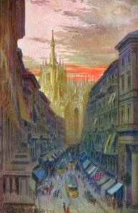 Milão / Milão: Corso Vittorio Emanuele II (litografia a cores)