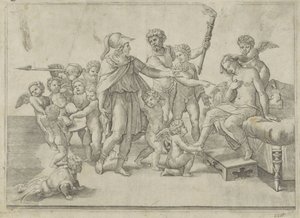 Casamento de Alexandre e Roxana de Giovanni Jacopo Caraglio (attributed to)
