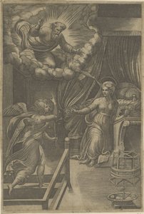 Anunciação com Deus, o Pai de Giovanni Jacopo Caraglio