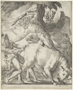 Hércules luta com Cacus
Cenas com Hércules (título da série) de Giovanni Jacopo Caraglio