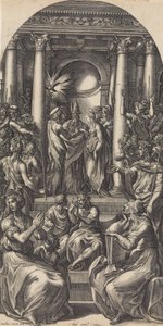 Casamento da Virgem, c. 1525-26. de Giovanni Jacopo Caraglio