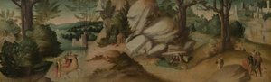 Cenas de uma lenda, provavelmente c. 1515-1520 (óleo sobre tela) de Giovanni Larciani