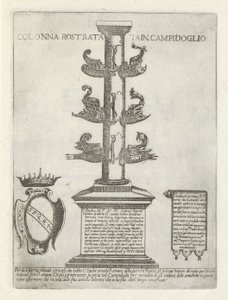 Coluna Rostrata
Coluna Rostrata em Campidoglio (título sobre o objecto)
Moderne en antieke monumenten en bouwwerken in Rome (título da série)
Ornamenti di fabriche antichi et moderni dell