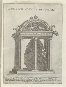 De Pigna te Vaticaanstand La Pina no Cortile di S. Pietro (título no objeto) Moderne en antieke monumenten en bouwwerken in Rome (título da série) Ornamentos de edifícios antigos e modernos da cidade alma de Roma (título da série)