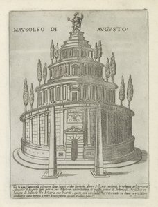 Mausoléu de Augusto em Roma
Mausoleo di Augusto (título sobre o objecto)
Monumentos e estruturas modernas e antigas em Roma (título da série)
Ornamenti di fabriche antichi et moderni dell