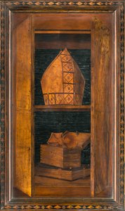 Coro Canônico Ligeano, Inlaid de Giovanni Maria Platina 1484, Superior Stall