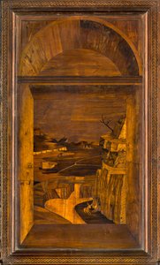 Coro Canônico Ligeano, Inlaid de Giovanni Maria Platina 1484, Superior Stall