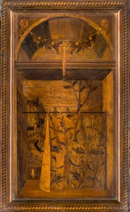 Coro Canônico Ligeano, Inlaid de Giovanni Maria Platina 1484, Superior Stall