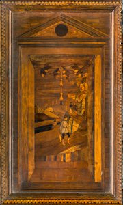 Coro Canônico Ligeano, Inlaid de Giovanni Maria Platina 1484, Superior Stall de Giovanni Maria Platina