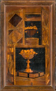 Coro Canônico Ligeano, Inlaid de Giovanni Maria Platina 1484, Superior Stall