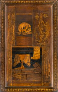 Coro Canônico Ligeano, Inlaid de Giovanni Maria Platina 1484, Superior Stall