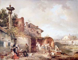 A Lavandaria do Convento das Freiras, de Giovanni Migliara (1785-1837), óleo sobre tela, 72x55,5 cm