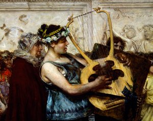 Proposta de casamento, por Giovanni Muzzioli (1854-1894), Detalhe