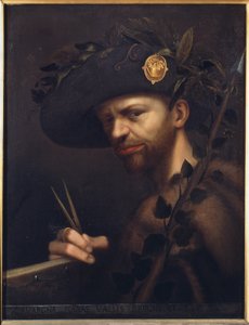 Auto-retrato como Abade da Accademia della Valle di Blenio de Giovanni Paolo Lomazzo