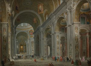 Interior de São Pedro, Roma, depois de 1754.