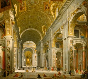 Interior da Basílica de São Pedro, Roma de Giovanni Paolo Panini