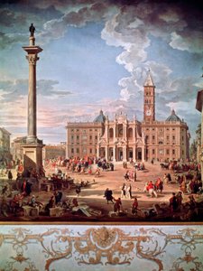 Piazza e Igreja de Santa Maria Maggiore de Giovanni Paolo Pannini