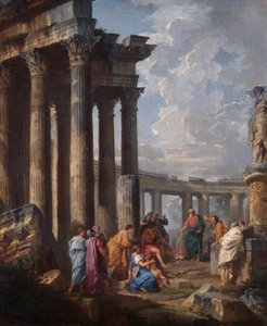 São Paulo em Malta Agarrando a Víbora de Giovanni Paolo Pannini
