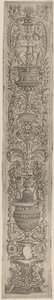 Painel Ornamental: Duas Esfinges e Duas Crianças Segurando Palmas