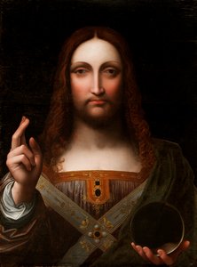 Cristo Salvator Mundi (óleo sobre painel de madeira)