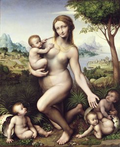 Leda com seus filhos