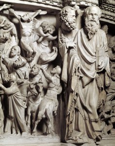 Detalhe dos relevos da cadeira realizados por Giovanni Pisano de Giovanni Pisano