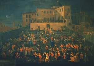 Festa de Mozzatore no jardim do Palazzo Rospigliosi em 1740, c.1740 de Giovanni Reder