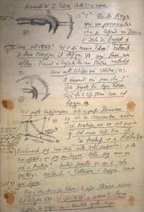 Manuscrito de Giovanni Schiaparelli (1835-1910) com notas sobre estudos de Marte realizados entre 1888 e 1891