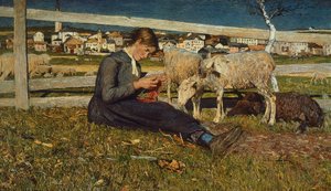 Meias de Giovanni Segantini (1858-1899), óleo sobre tela, 54x88 cm