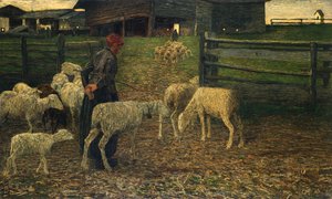Regresso à dobra, por Giovanni Segantini (1858-1899) de Giovanni Segantini