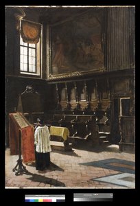 O Coro da Igreja de Sant&39;Antonio em Milão, 1879 de Giovanni Segantini