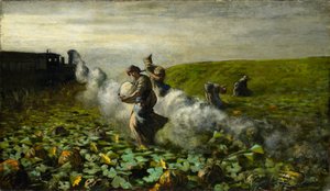 A colheita das abóboras de Giovanni Segantini
