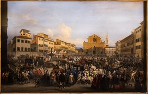 Berlingaccio na Praça St. Croce em Florença